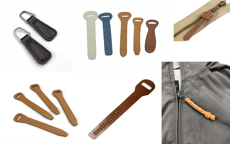 Professional Custom PU Leather Zipper Pullers For Clothing Suppliers