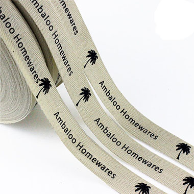 China Best Custom Printed Soft Cotton Ribbons For Garments Supplier