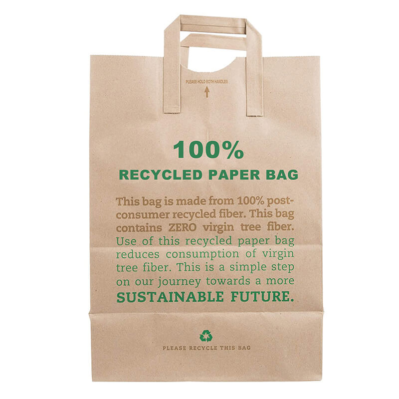 Recycled kraft paper shopping bags