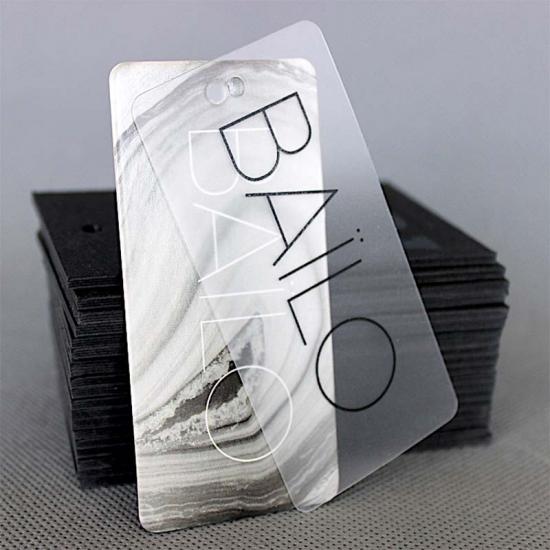 Customized Printing Clothing PVC Transparent Clear Plastic Hang Tags 