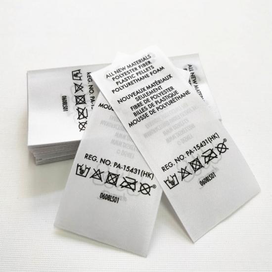 White Wash Care Satin Labels