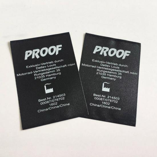 Black Base Wash Care Satin Labels