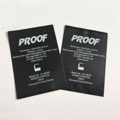 Black Base Wash Care Satin Labels