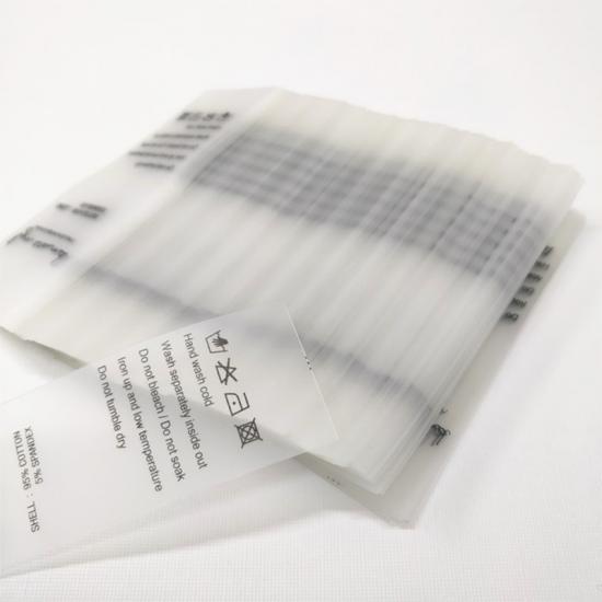 TPU Wash Care Printed Labels for Clothing