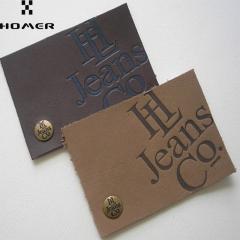 Embossed Logo Leather Patches