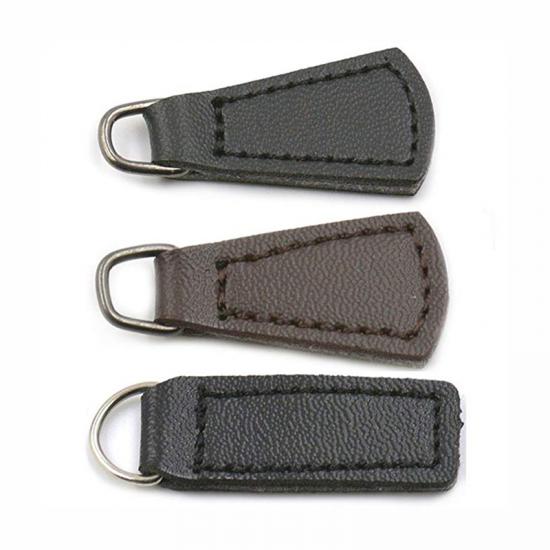 Professional Custom PU Leather Zipper Pullers For Clothing Suppliers