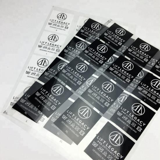 High Quality Transparent Silicon Feel Clear Printing Tpu Heat Wash Care Transfer Label 
