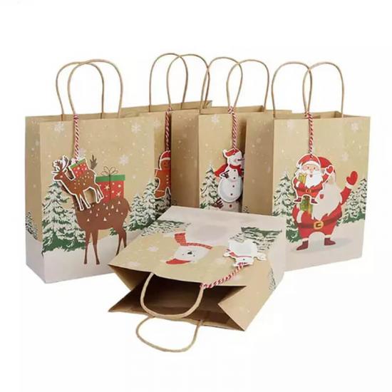Reusable Packing Feature Christmas Paper Gift Bag 