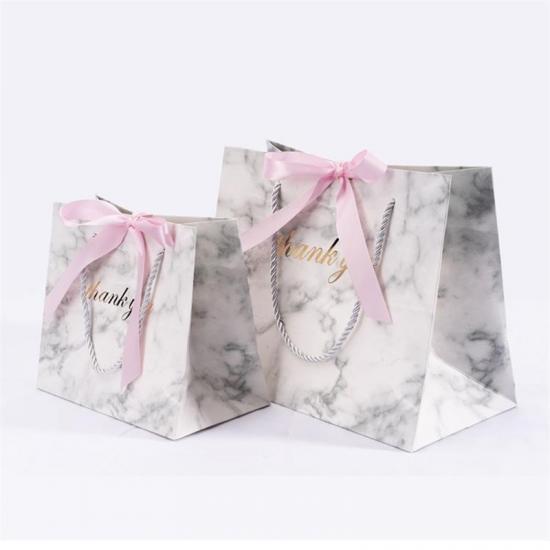 Luxury custom printed gift paper shopping bag with your own logo and bowknot 
