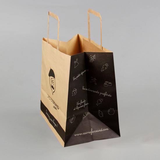 Recycled Biodegradable brown kraft paper bag with handles 