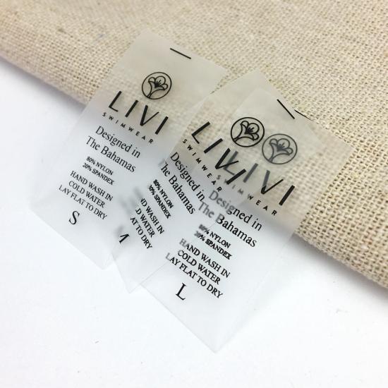 Custom Transparent TPU Washing Labels for Swimwear 