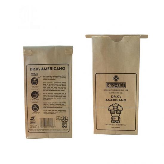 Custom tin tie kraft coffee bags 