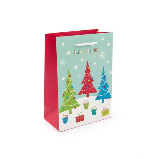 Paper materials customized christmas gift bags 