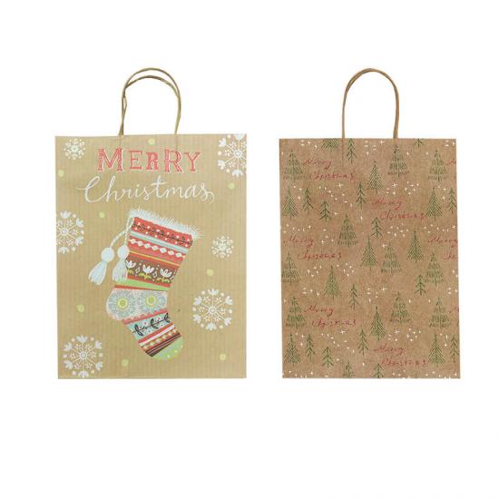 Paper materials customized christmas gift bags 