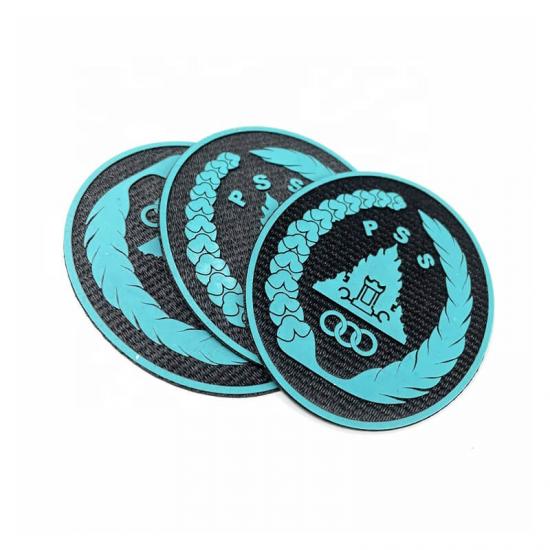 3D silicone logo tatami background iron on badges 