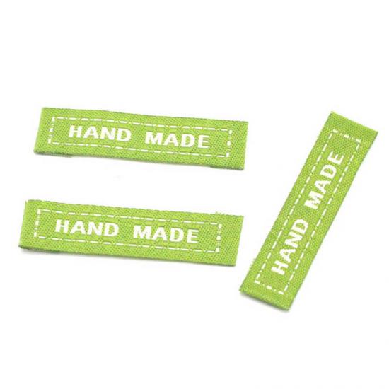 Washable Woven Main Labels with Green Base