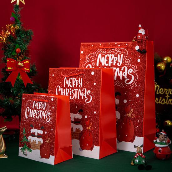 Custom Printed Christmas Gift Kraft Bags 