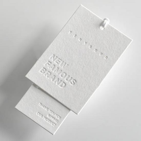 Recyclable Paper Embossed Hang Tags For Clothing 