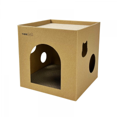Foldable cat house corrugated cat scratcher cardboard cat scratcher house