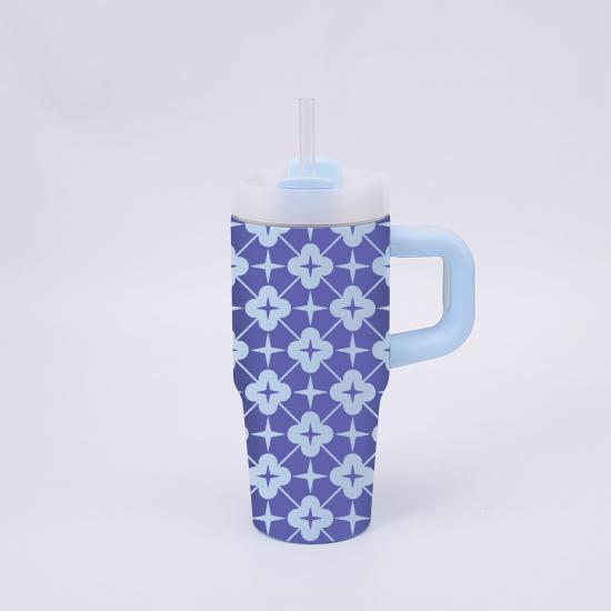 Monogram Coffee Tumbler Large Capacity Portable Shockproof  Water Cup
